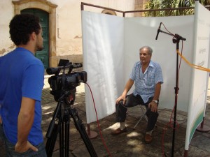Gravação de depoimento com o Sr. Wanderley da Silva (Wandico), morador do bairro Pilar da cidade de Ouro Preto/MG.
